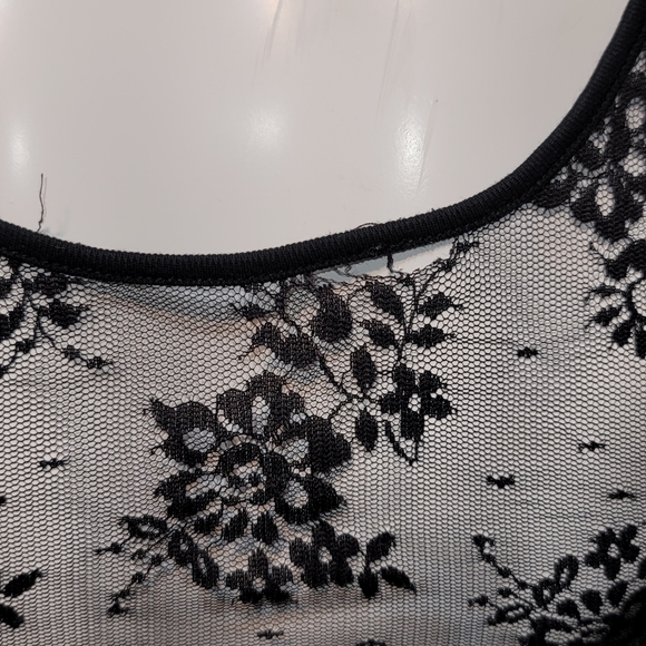 Fredricks of Hollywood Lace Floral Design See-through Tank Top Size Small. - Picture 11 of 12